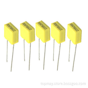 Mini Box Metalized Polyester Film Capacitors, Suitable for Direct Current, Blocks and VHF SignalsNew